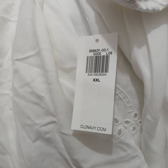 Old navy womens 2xl white puff sleeve eyelet top - Picture 6 of 8